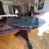 Empire mahogany marble pedestal table