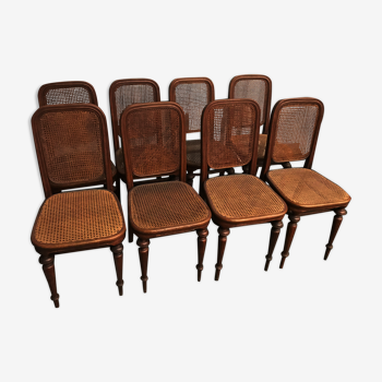 Suite de 8 chaises estampillées Thonet modèle n32, 1899