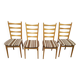 Lot 4 Light wood chairs in vintage Scandinavian fabric