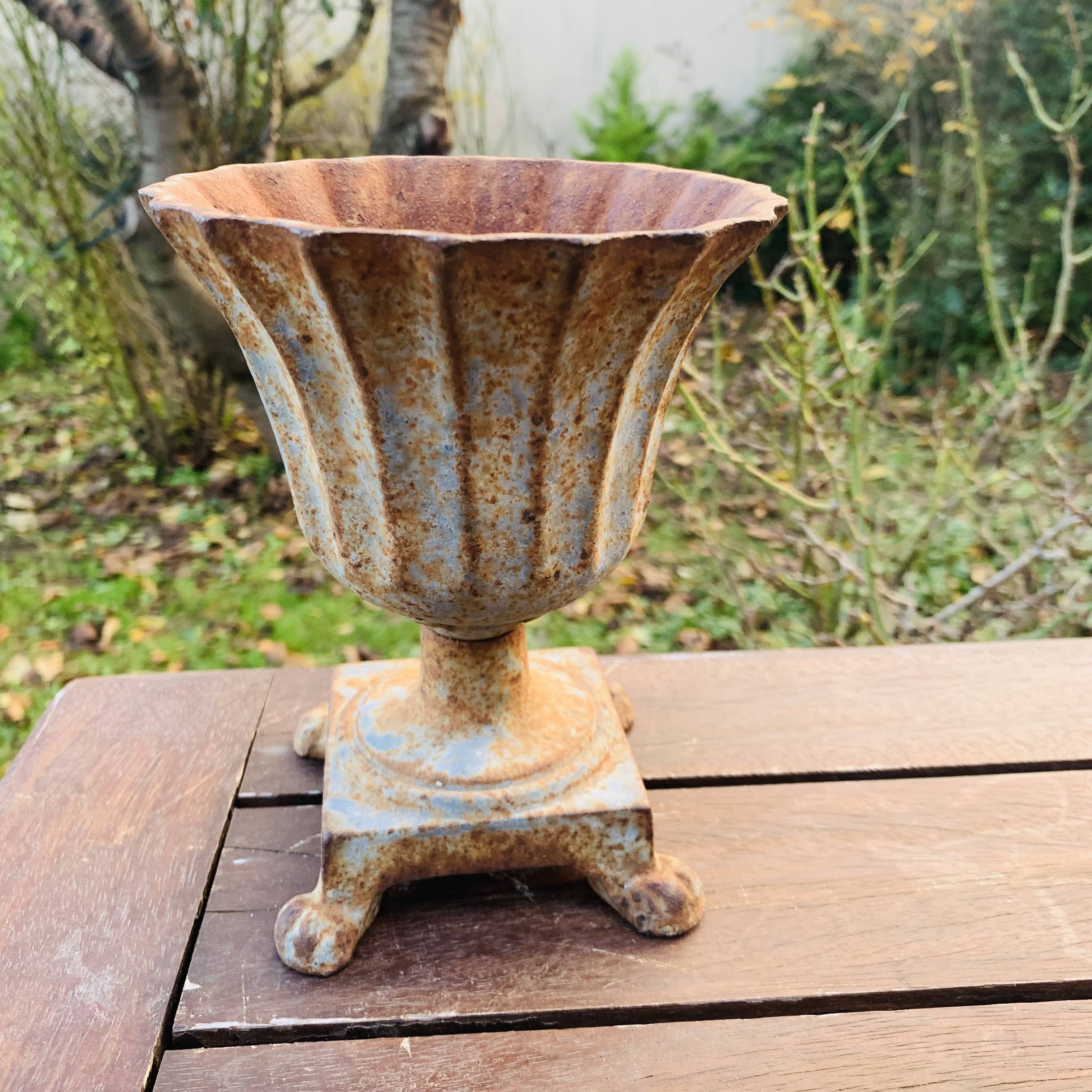 Small cast iron vase