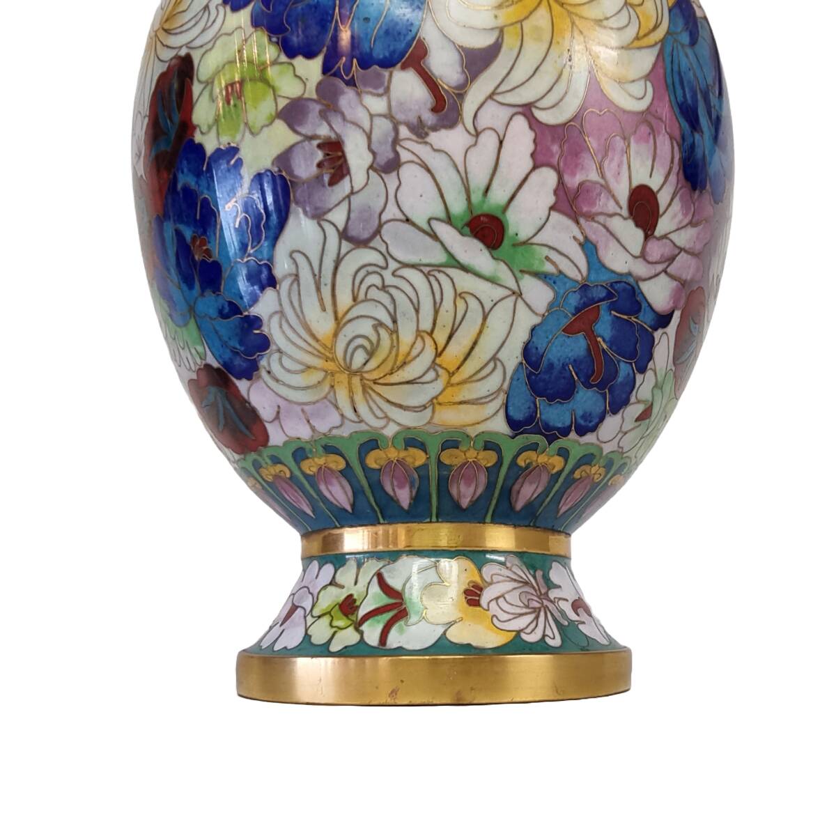 Vintage Cloisonné Vase Pastel, 1950s