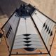 Postmodern black white table lamp art deco style 1980s