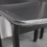 1980s Set of Four Dining Chairs in Leather in Matteo Grassi Style, Italy