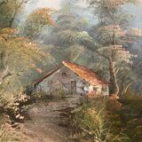 Large format landscape canvas painting