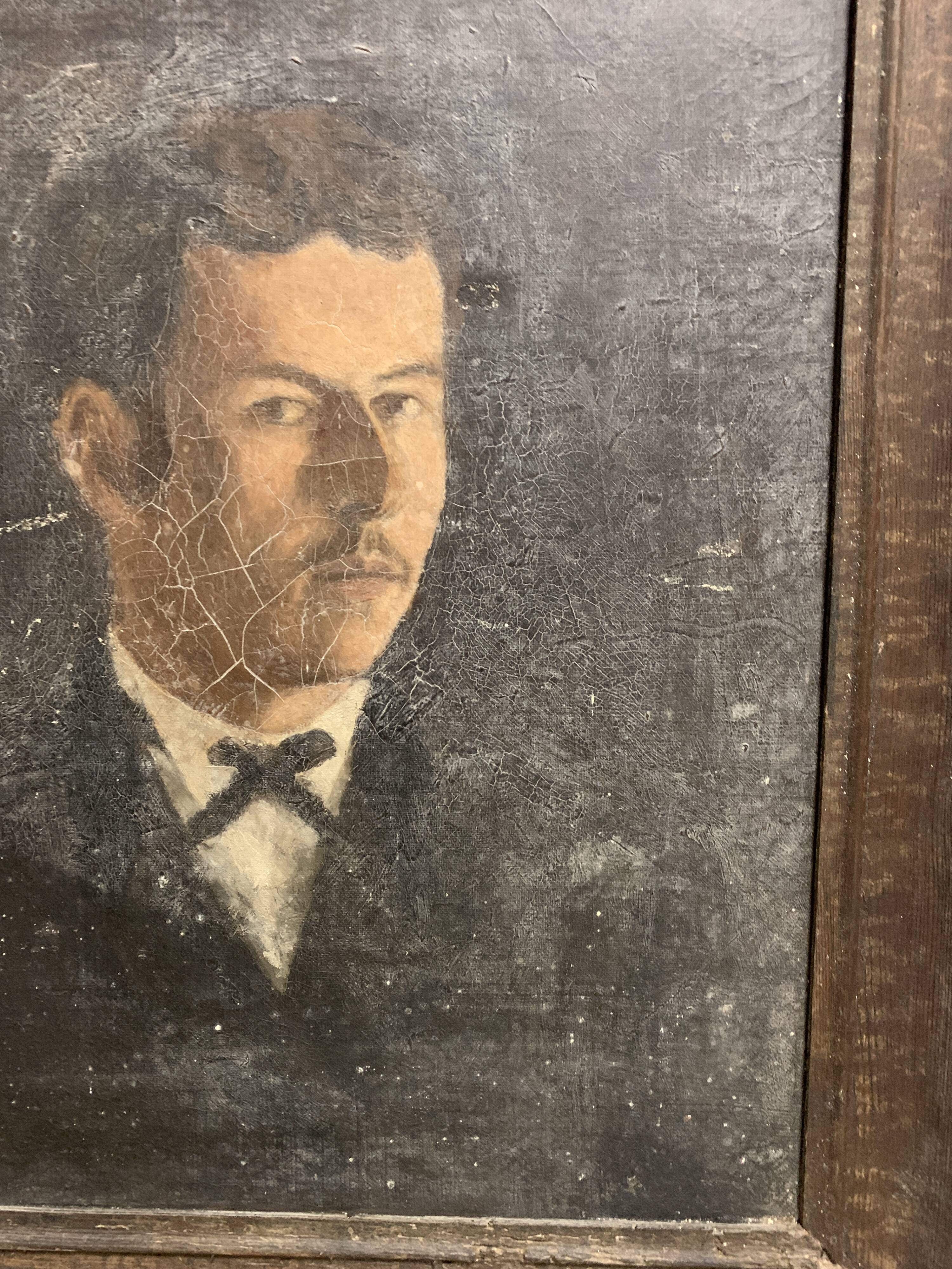 Old portrait of a man 50 x 41 XIX