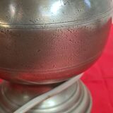 pairs of tin lamps and pleated lampshades h40x26 electricity to super condition standards