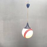 Hanging Pendant Lamp with Round Glass Shade