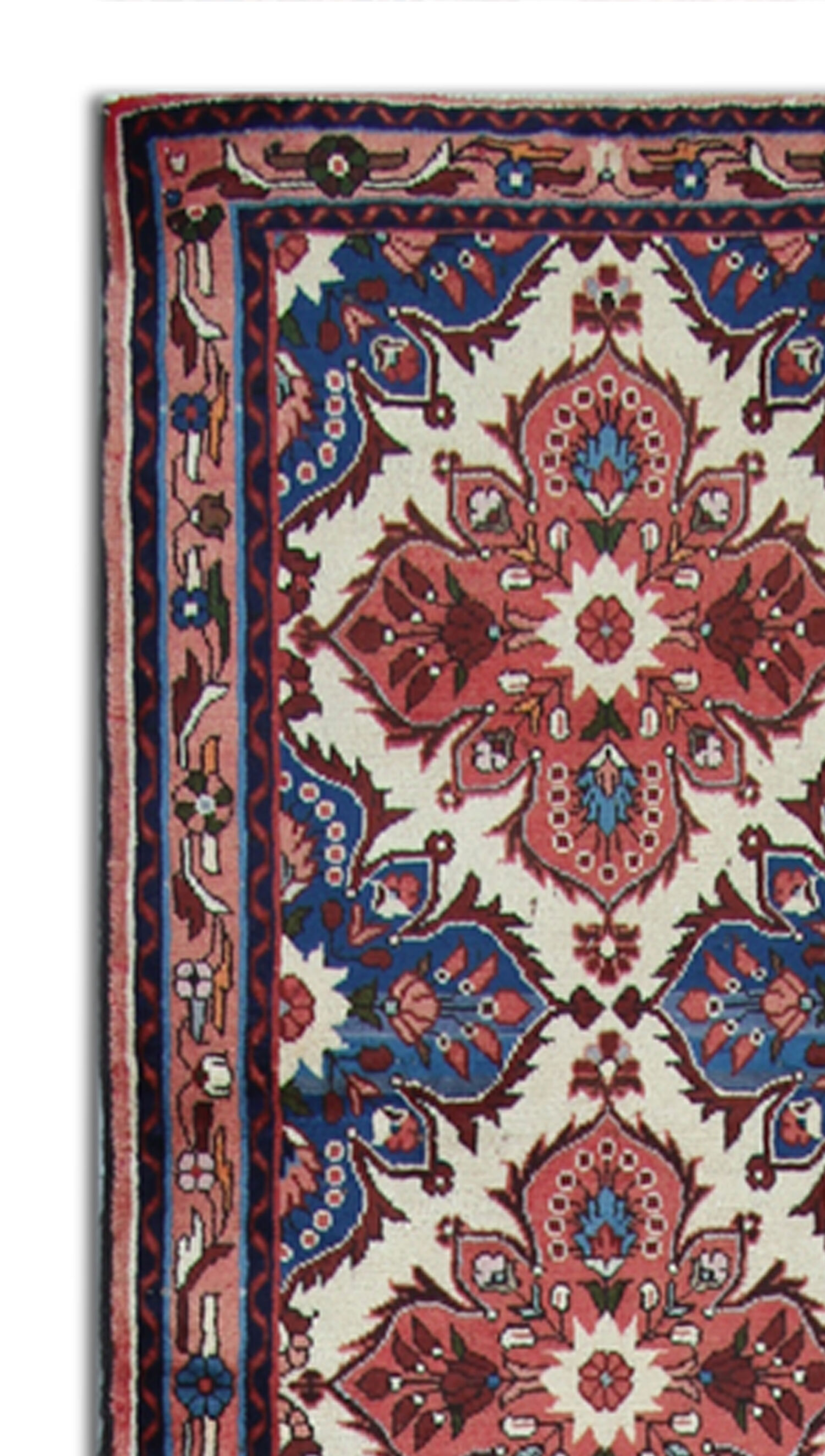 Persian handwoven wool runner rug 87x380cm