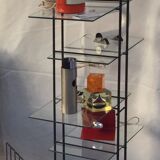 Pair of glass and metal shelves 1970