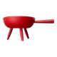 Mid-Century Modern Red Tripod Bowl in Wood from Paavo Asikainen, Finland, 1960s
