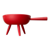 Bol tripod rouge en bois de style mid-century moderne de Paavo Asikainen, Finlande, années 1960