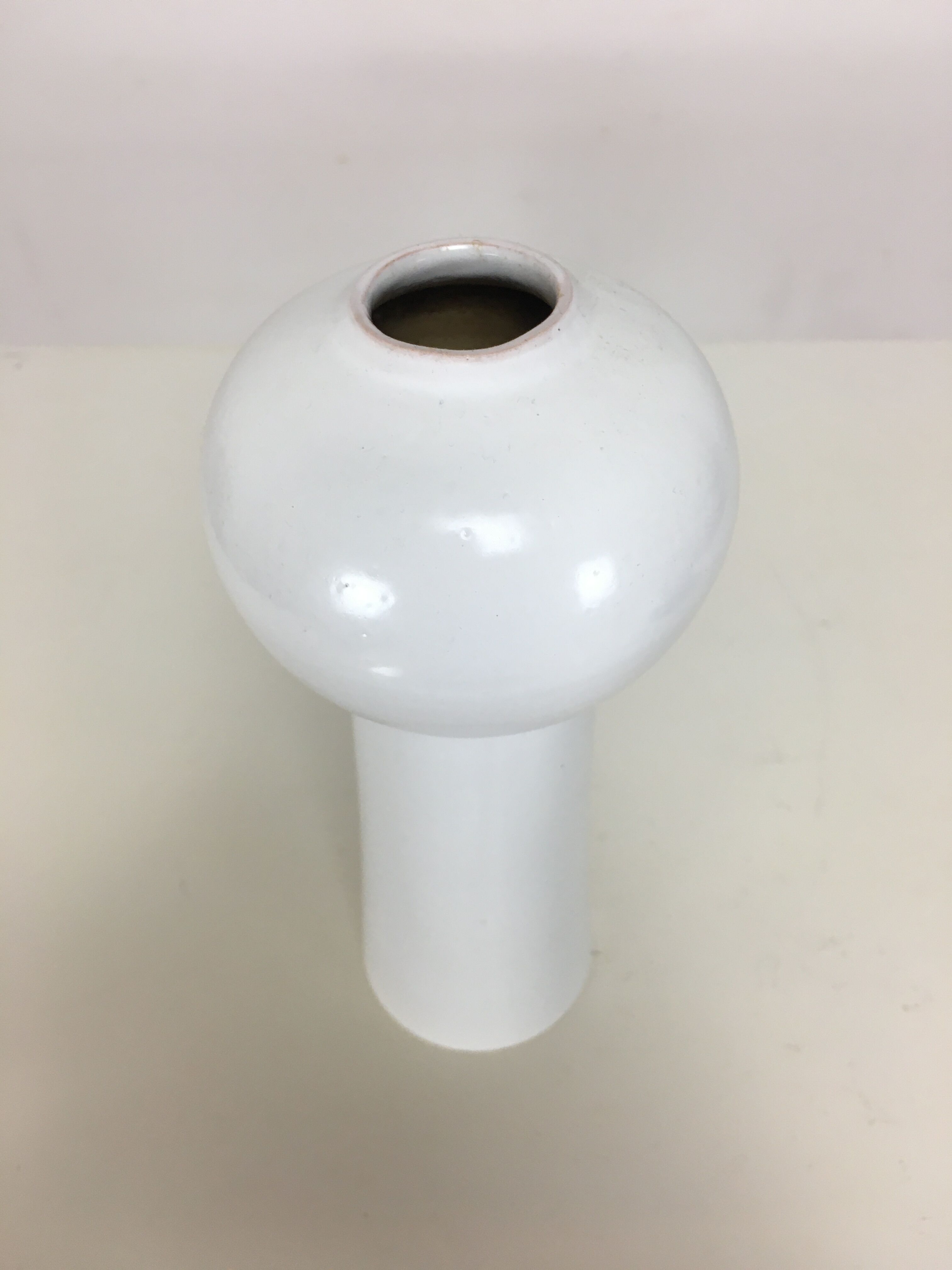 Scandinavian modernist vase, white ceramics