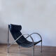 Fauteuil années 1980 Cuir et Chrome