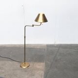 Lesan floor lamp in vintage German brass, Hollywood Regency style by Florian Schulz, 1970s.