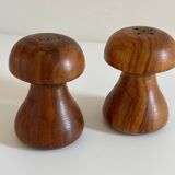 Vintage wooden salt and pepper shaker set