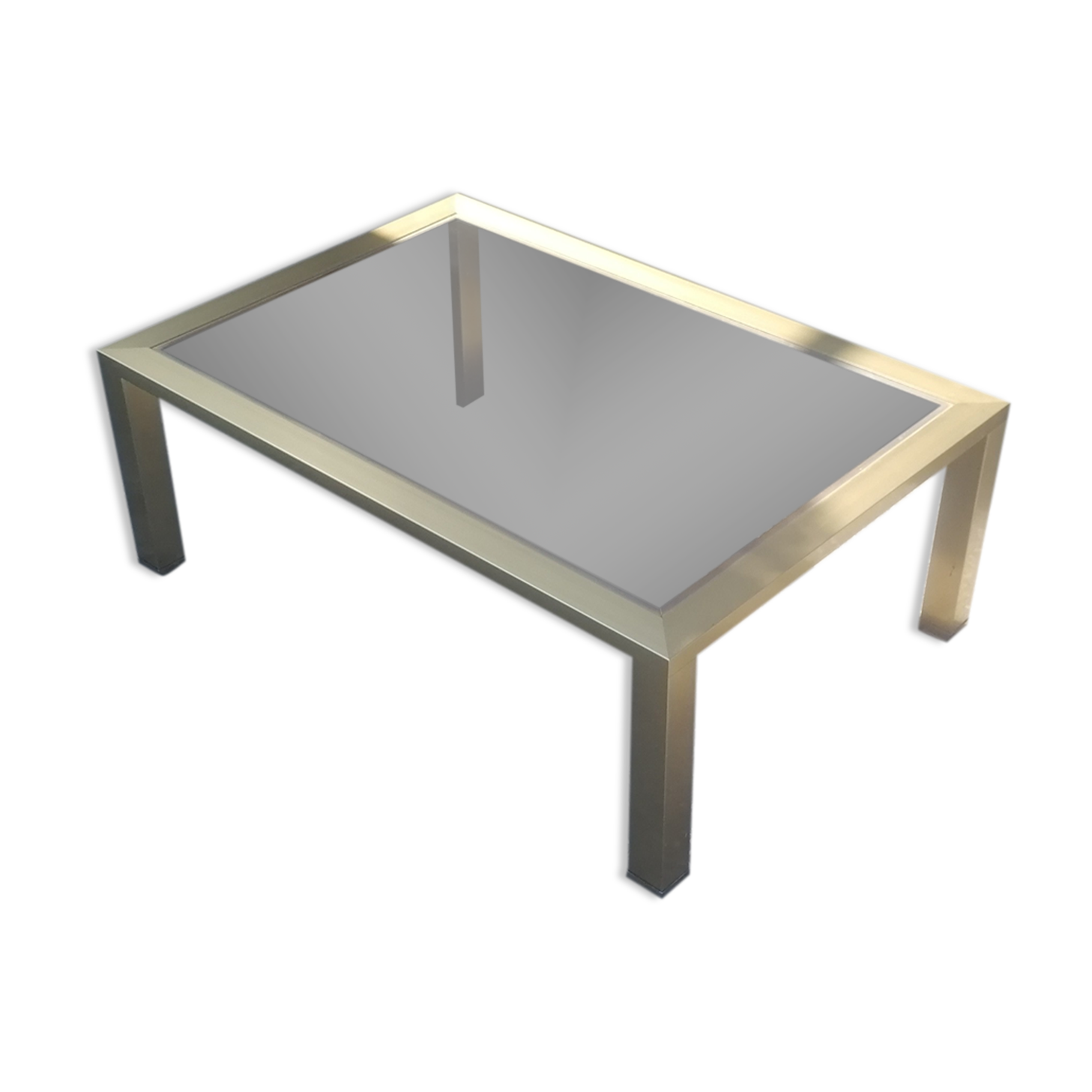 Vintage coffee table golden aluminum