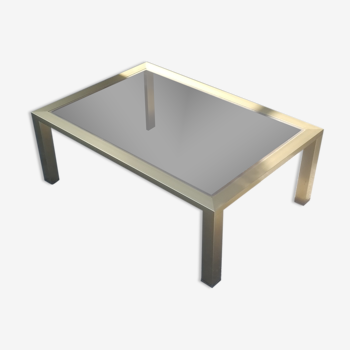 Vintage coffee table golden aluminum
