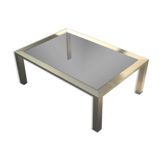 Vintage coffee table golden aluminum