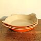 Plat Le Creuset orange vintage 1970 lot x 3