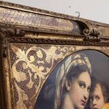 Virgin on the Chair by Raphael: Lithograph from the late 19th century.