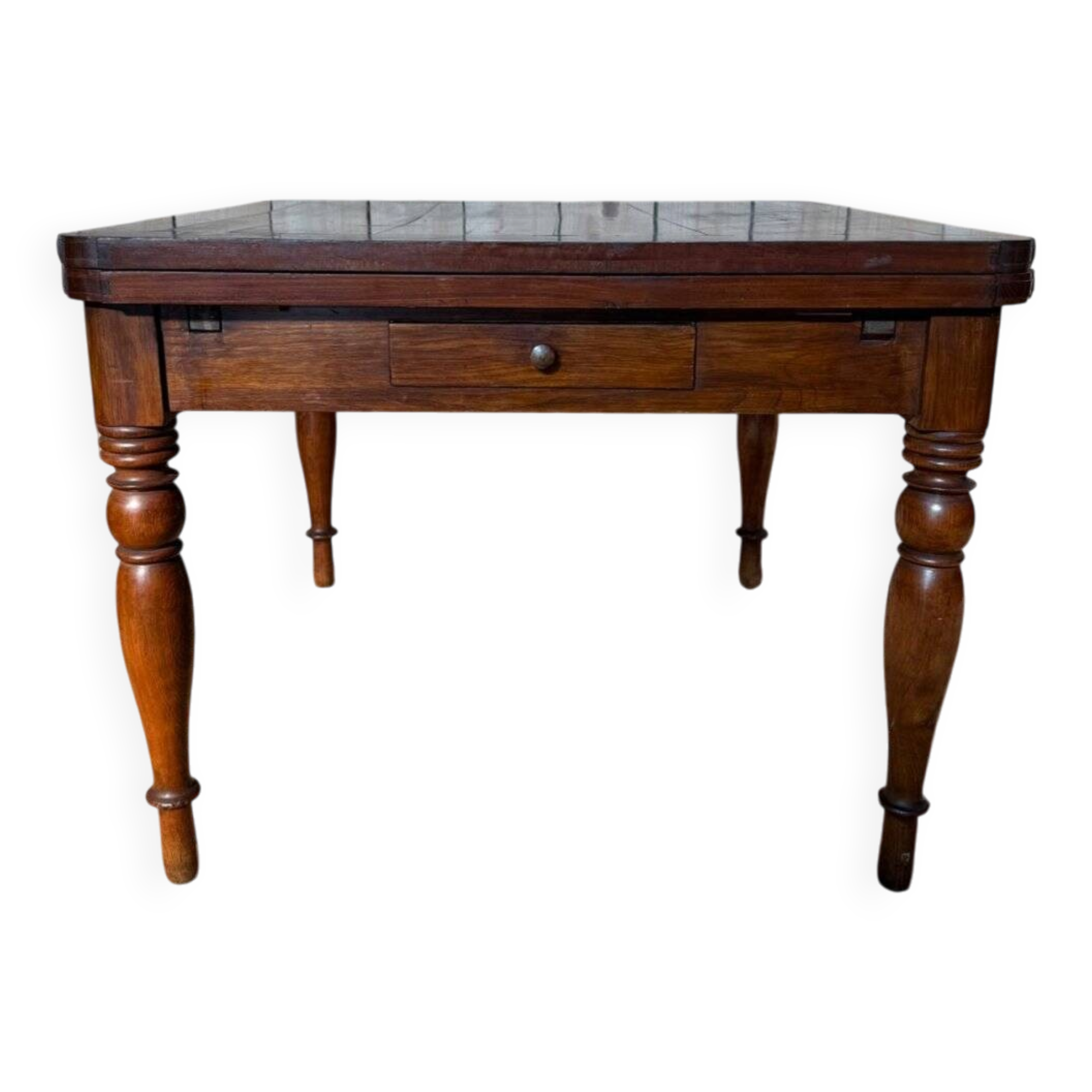 Extendable table with integrated leaves – Second Empire style – 19th century – Solid wood