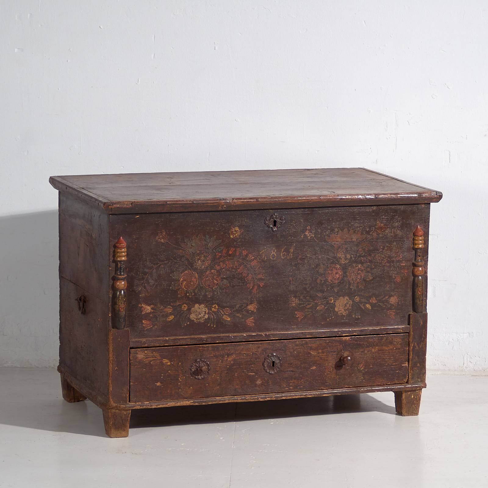 Antique storage trunk dated 1861 #23