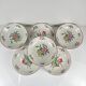 Set of 6 calotte plates Model Réverbère by KG Lunéville, tulip & rose pattern.