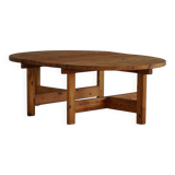 Large Danish mid-century modern dining table in pine, Tage Poulsen, 1970s.