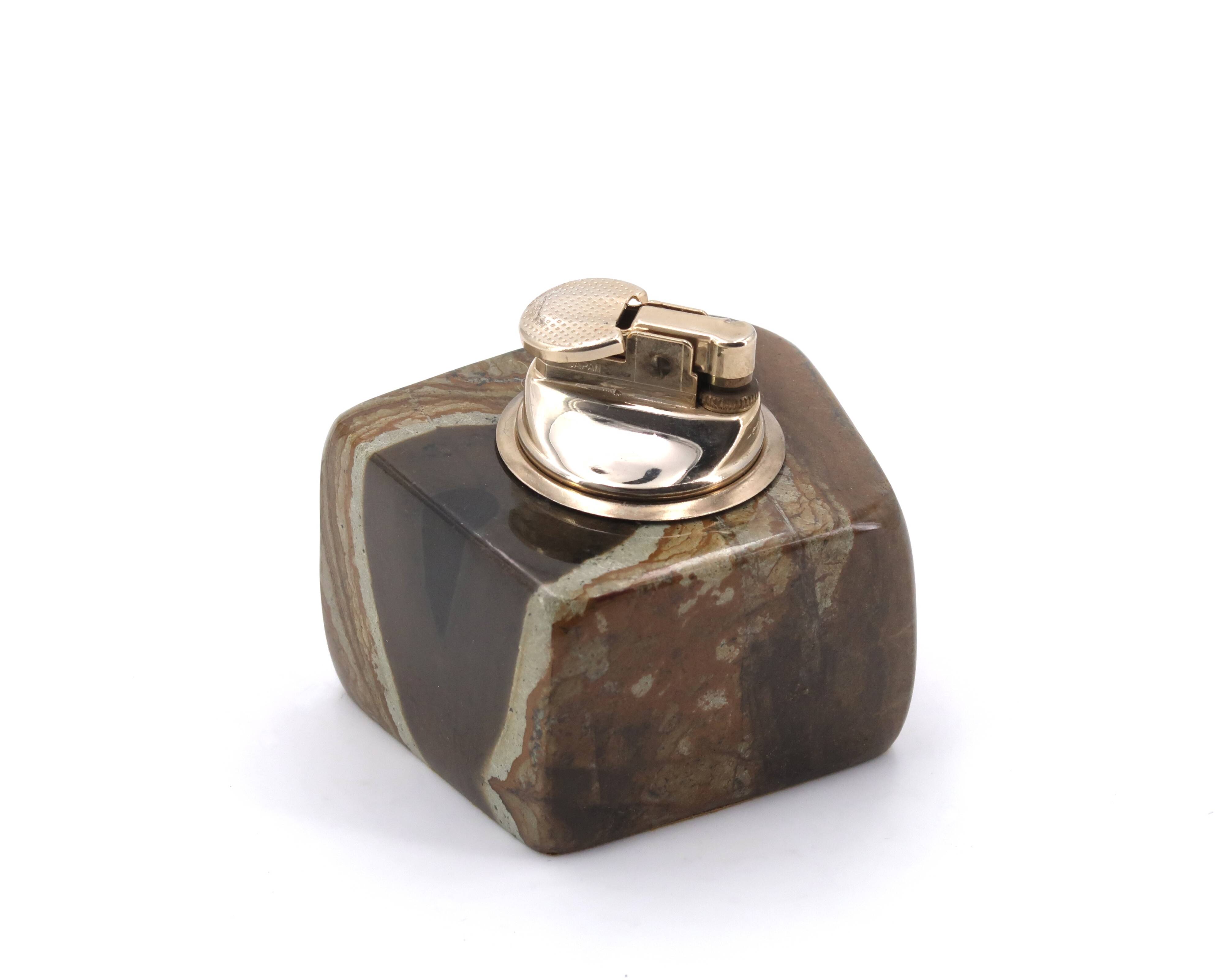 Brown Jasper table lighter, 1970s