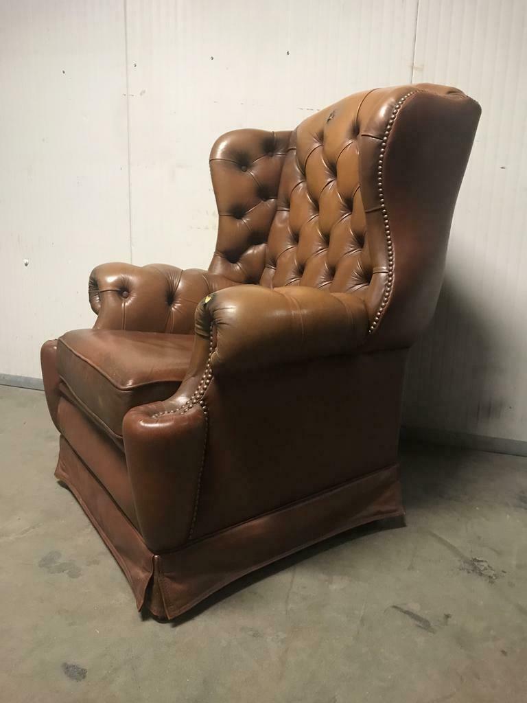 Chesterfield vintage king leather armchair single-seater / seating