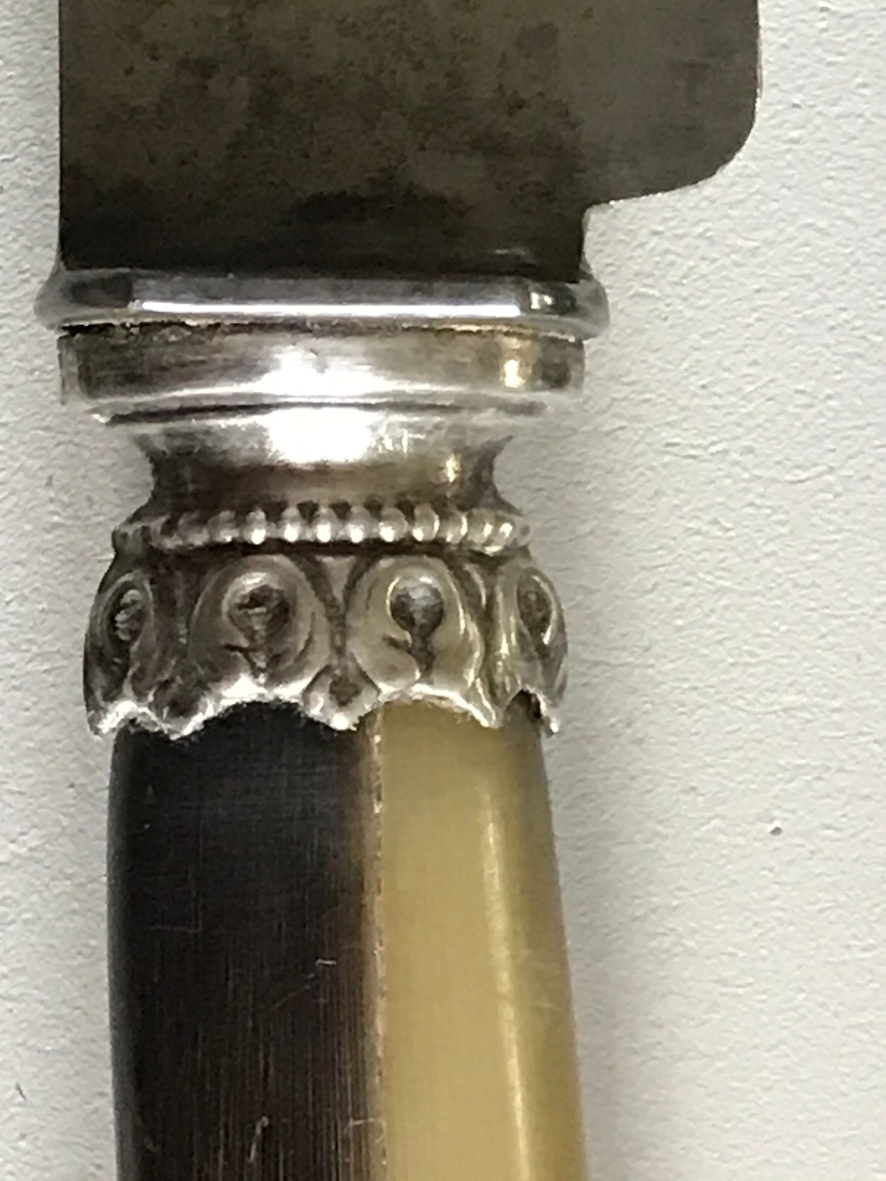 Lot of 24 horn handle knives circa 1900