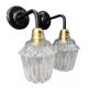 Pair of vintage electrified glass wall lamps