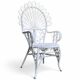 Fauteuil en rotin blanc Emmanuelle Peacock 1970