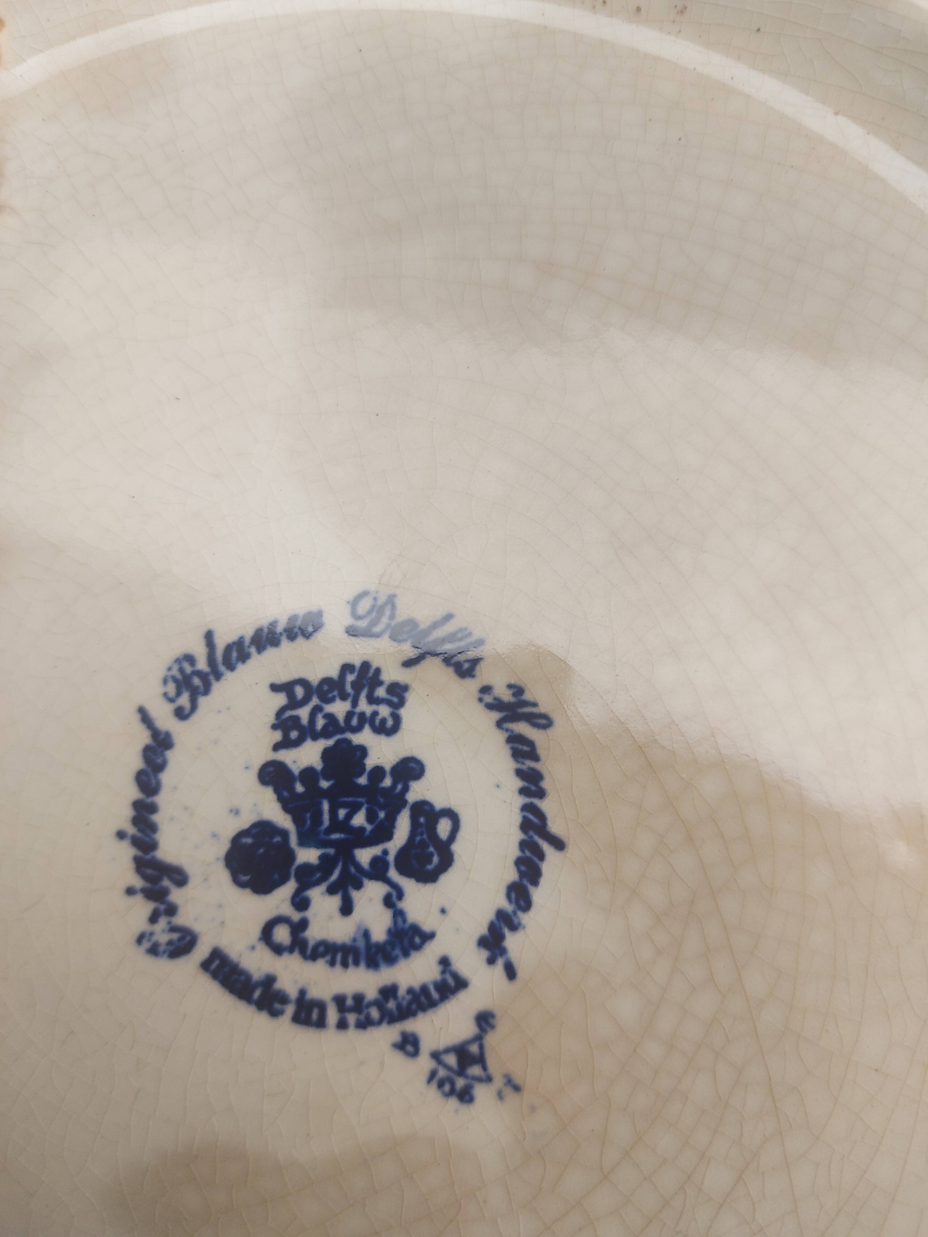 Plat decoratif vintage de Delf faience de Chemkefa