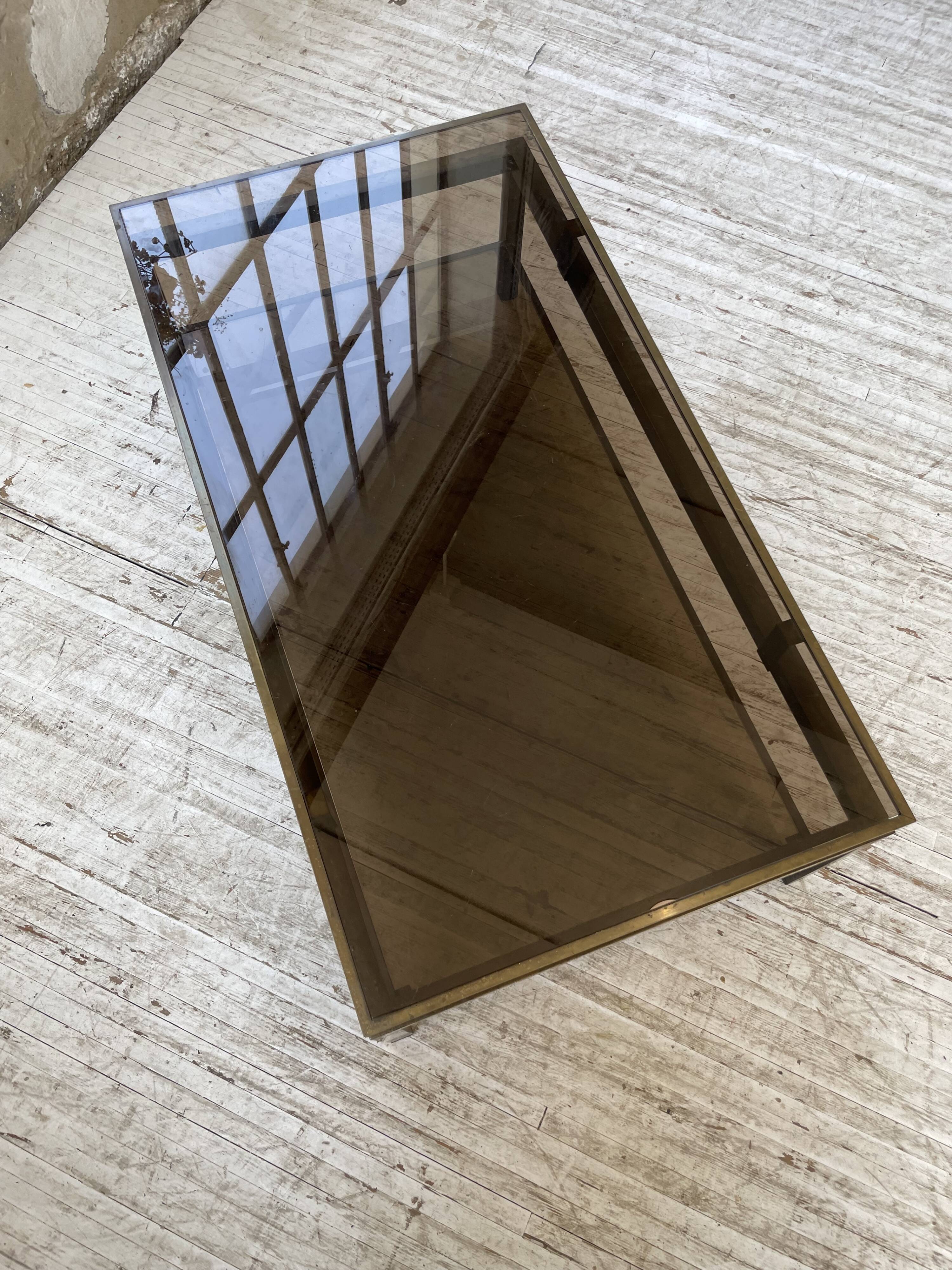 Brass coffee table attributed to Guy Lefevre for Maison Jansen