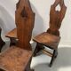 Set of six natural wood chairs "Brutalist art" 20th century