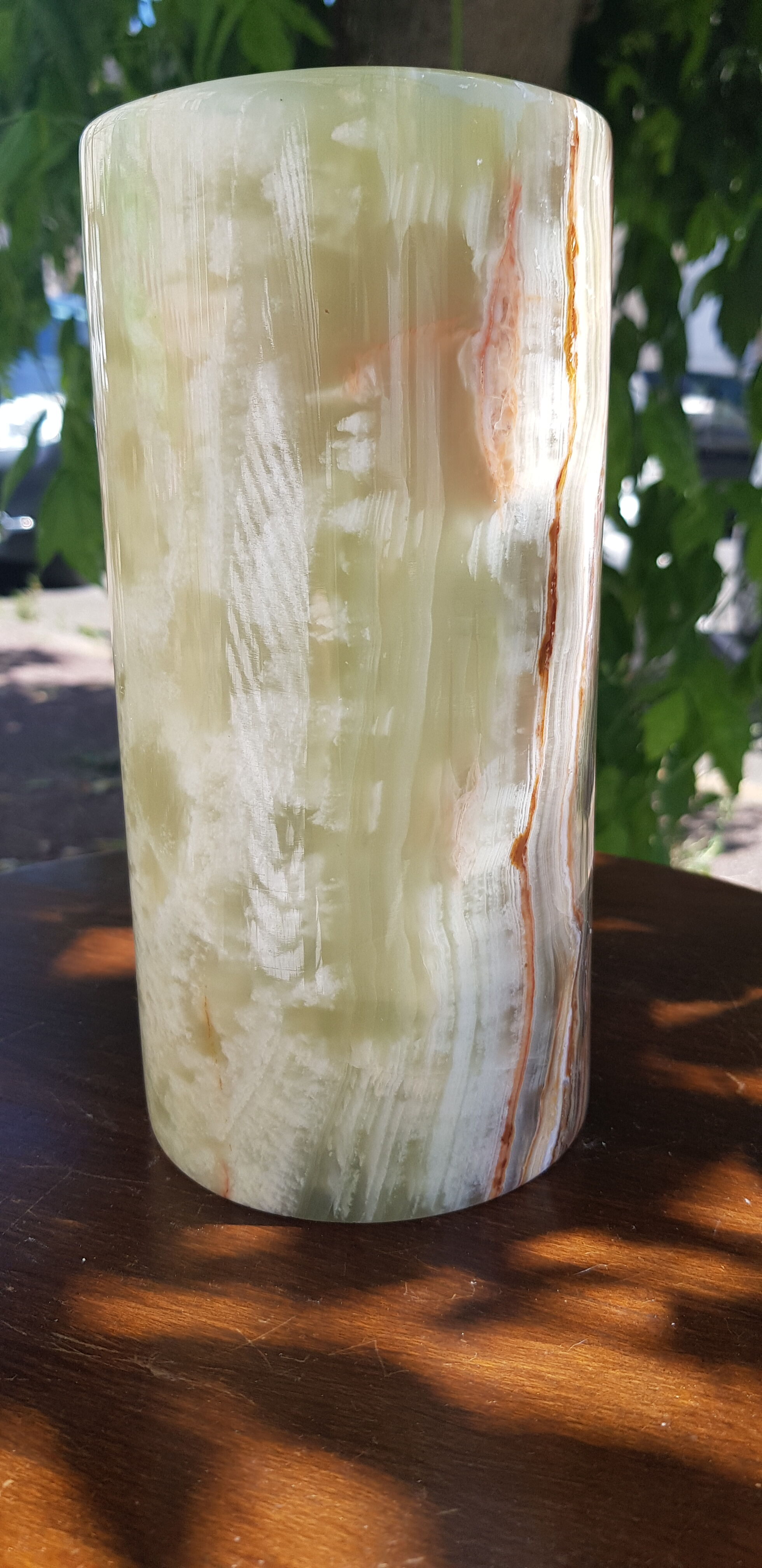 Onyx cylindrical vase