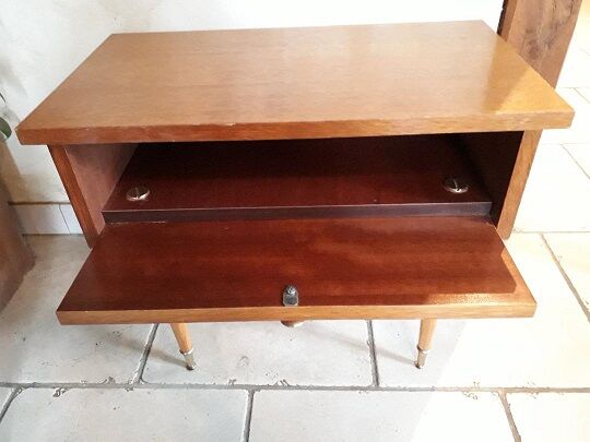 Bedside 60s blond wood