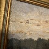 Landscape painting on wood