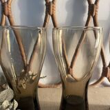 3 Luminarc smoked glass orangeade glasses