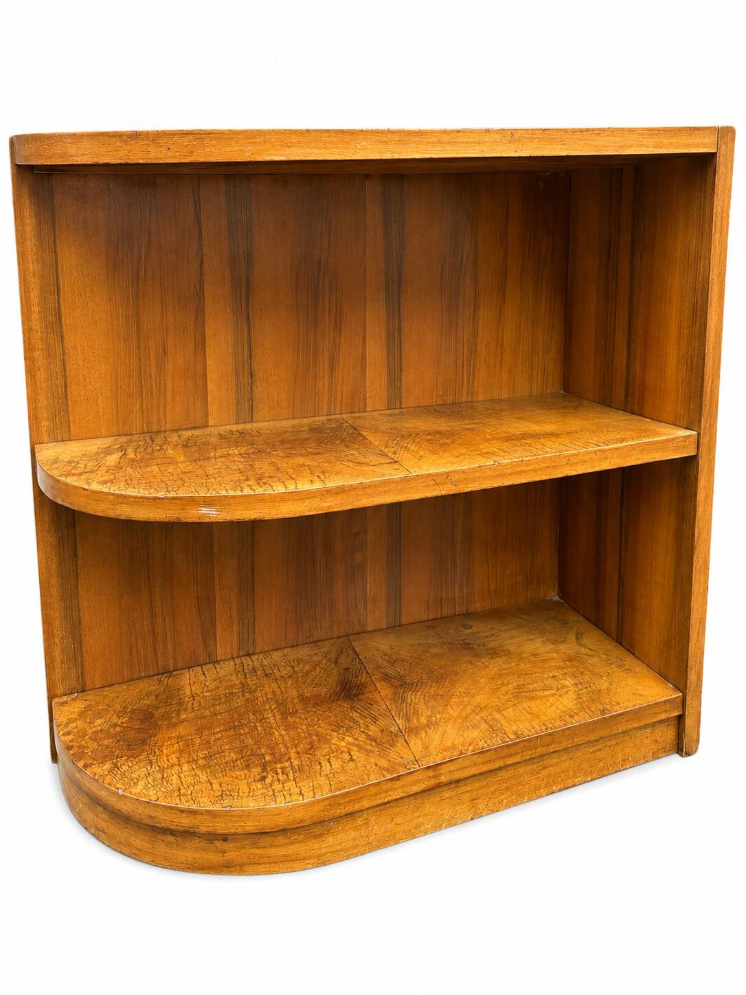 Art Deco corner shelf in French walnut, 1950.