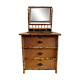 Victorian tiger bamboo, cane & chinoiserie dressing table with drawers, England 1880s, aesthetic movement