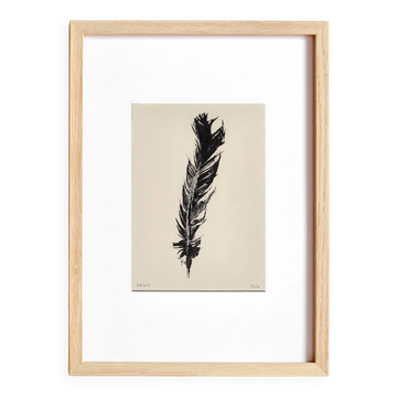Acrylic painting on black feather paper signed Eawy.