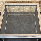 Table basse chrome & laiton table d’appoint space age