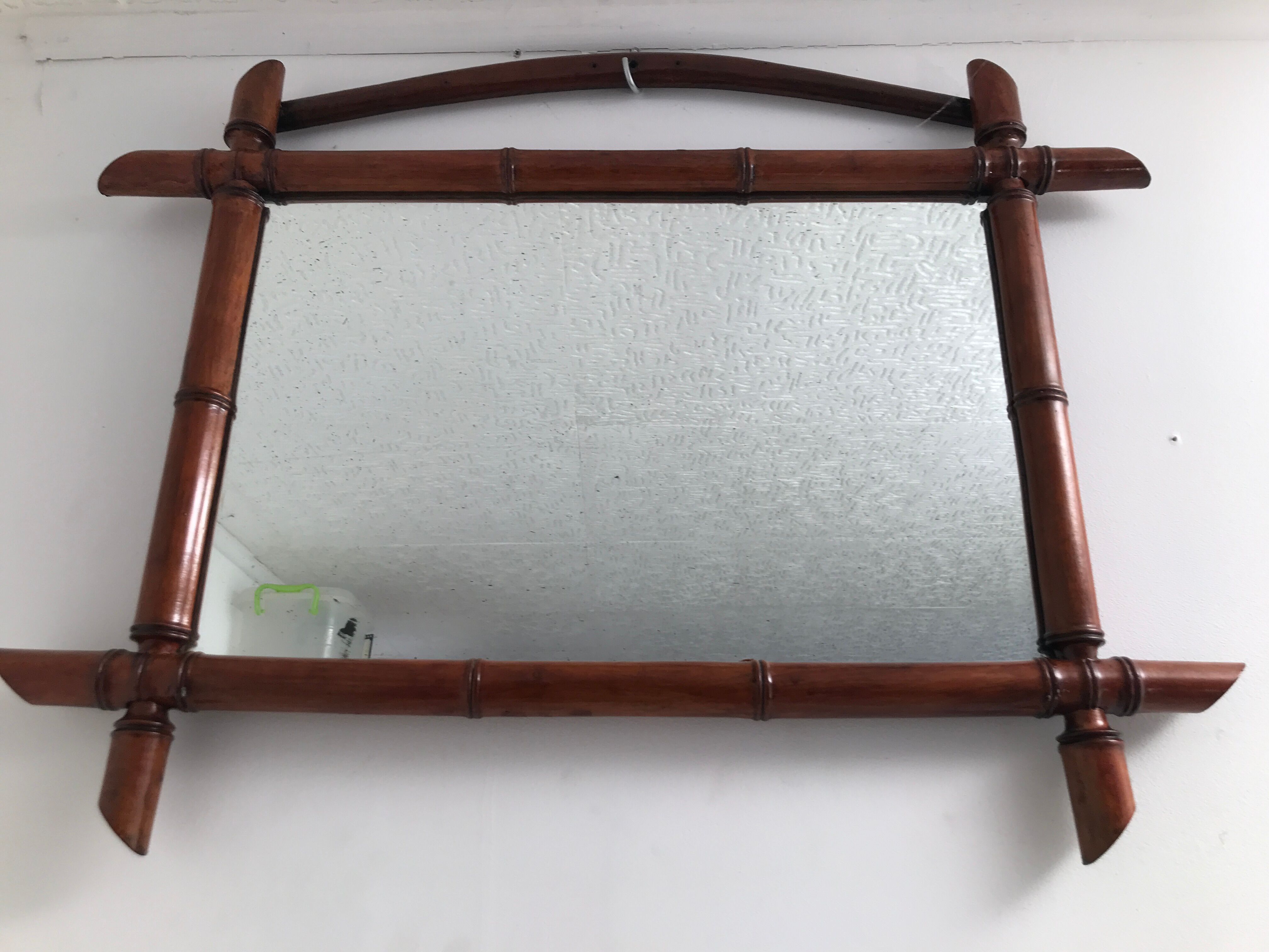 Vintage bamboo mirror