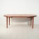 1960s Scandinavian round dining table in striped teak