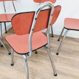 5 vintage Formica red chairs