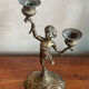 Cherub brass candle holder