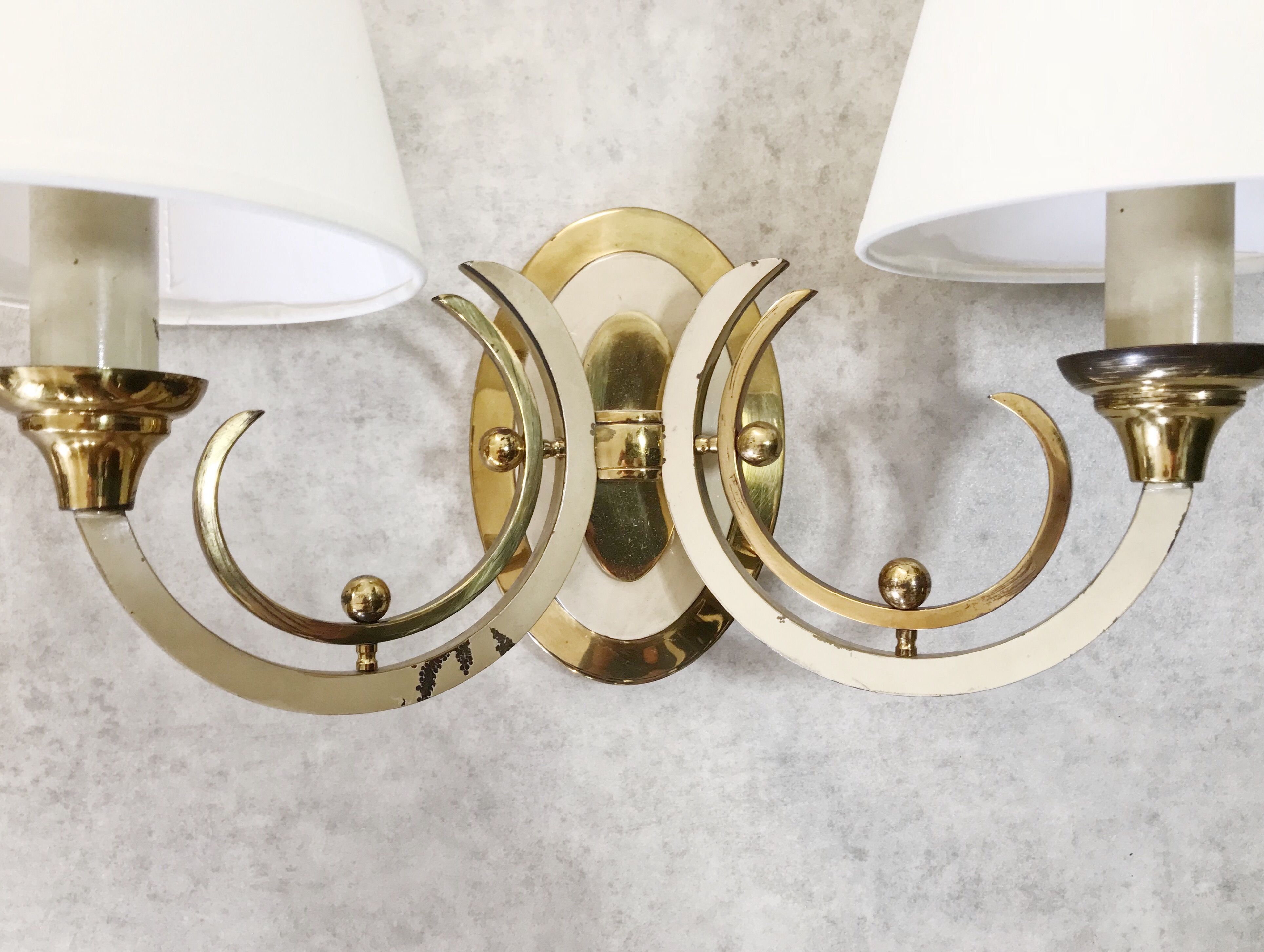 Pair wall light chic shabby, neo classic of 1930.