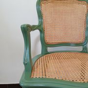 Restyled canned convertible armchair